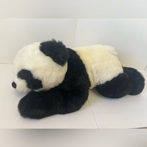 Aurora Giant Panda Bear Plush Laying Stuffed Animal 28” Black & White Christmas